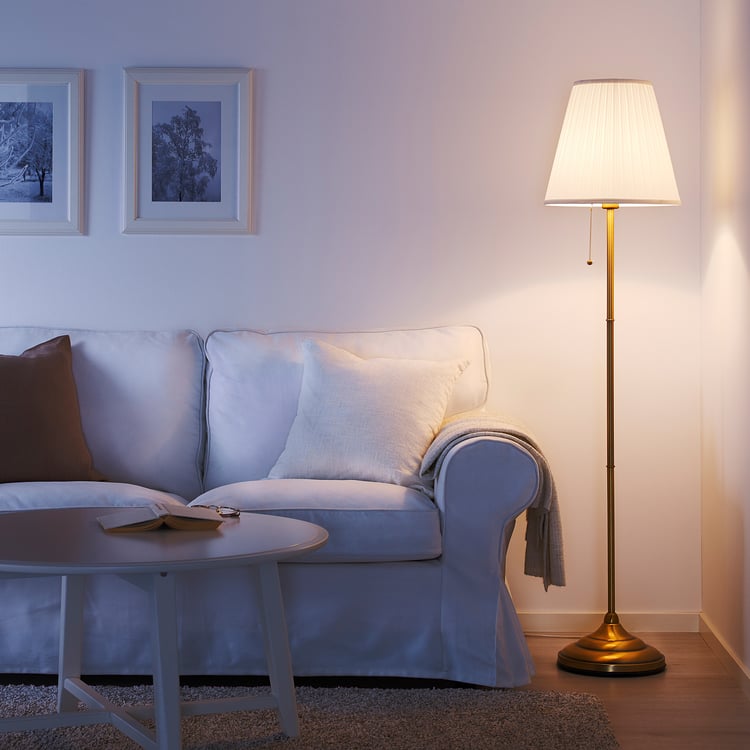 ÅRSTID floor lamp, brass/white - IKEA CA