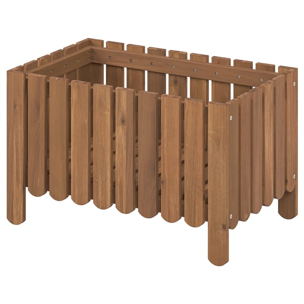 ASKHOLMEN Flower box with trellis, outdoor, dark brown