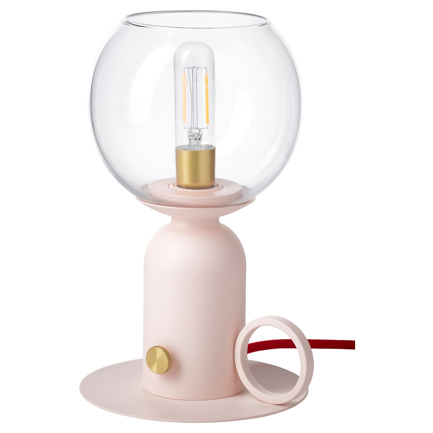 ÅSKMULLER Table lamp - dimmable light pink/red 24 cm (9 ")