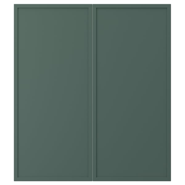 ASPUDDEN 2-p door/corner base cabinet set, dark gray-green, 13x30 "