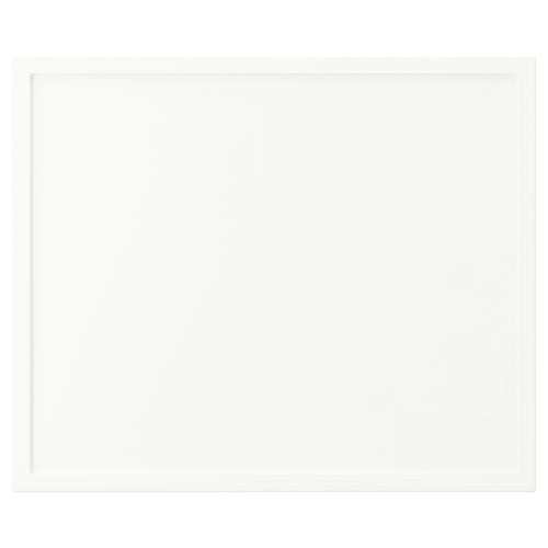 An ASPUDDEN product, white, rectangular, made of particleboard and fibreboard with plastic edging and foil.