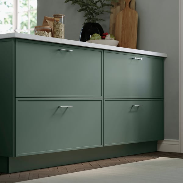 ASPUDDEN Drawer front, dark gray-green, 24x10 "