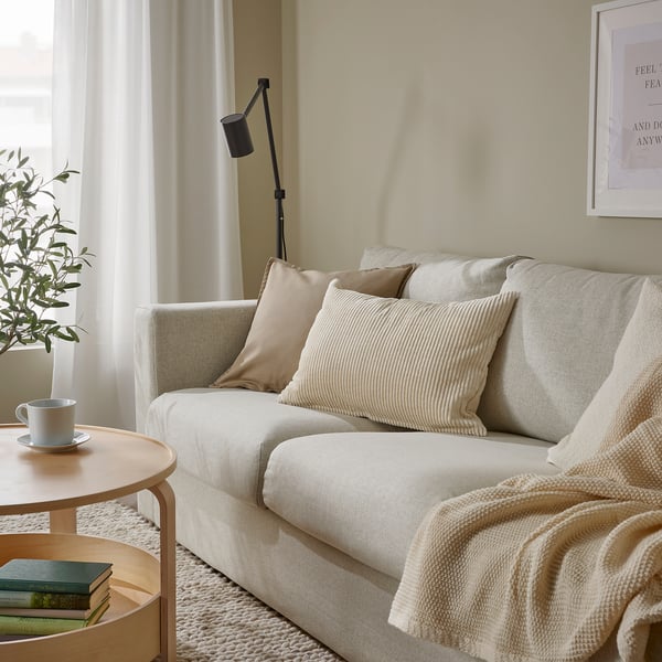 ÅSVEIG Cushion cover, light beige, 16x23 "