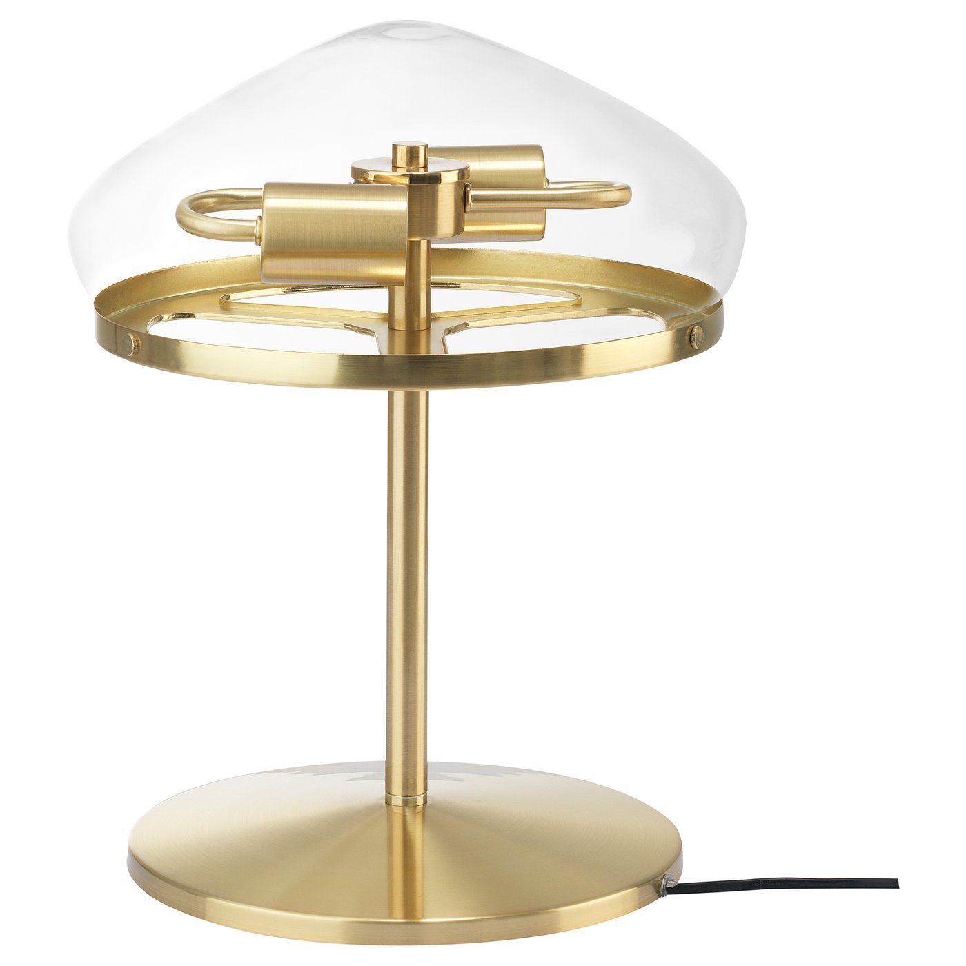 clear and gold lamp