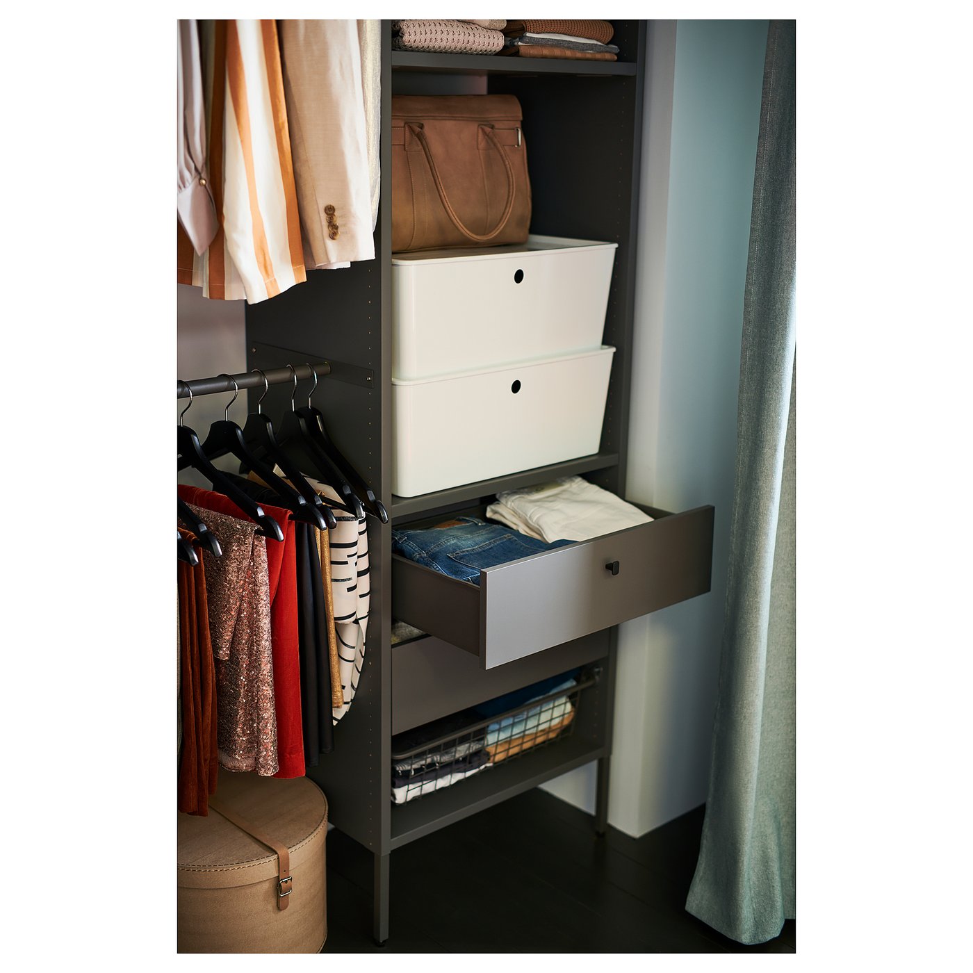 AURDAL drawer front, dark gray, 56x17 cm (22x61/2