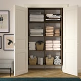 AURDAL Wardrobe combination, brown stained oak veneer/dark gray, 49 1/4x15 3/4x87 "