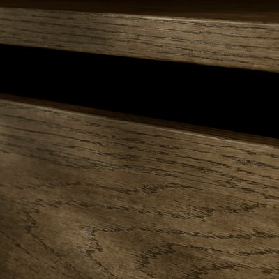 AURDAL Wardrobe combination, brown stained oak veneer/dark gray, 70 7/8-118 1/8x15 3/4x87 "