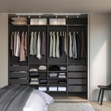 AURDAL Wardrobe combination, dark gray, 98 3/8x15 3/4x87 "