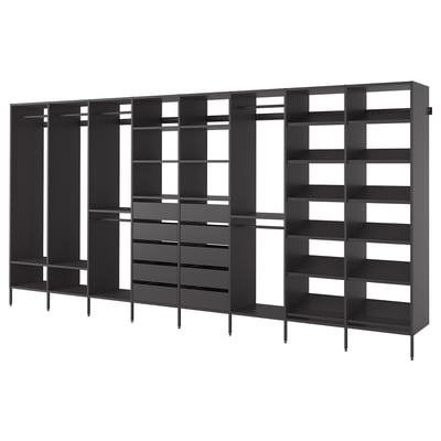 AURDAL Wardrobe combination, dark gray, 196 7/8x15 3/4x87 "