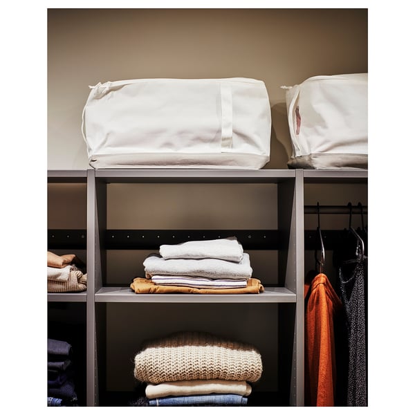 AURDAL Wardrobe combination, dark gray, 118 7/8-132 7/8x15 3/4x87 "