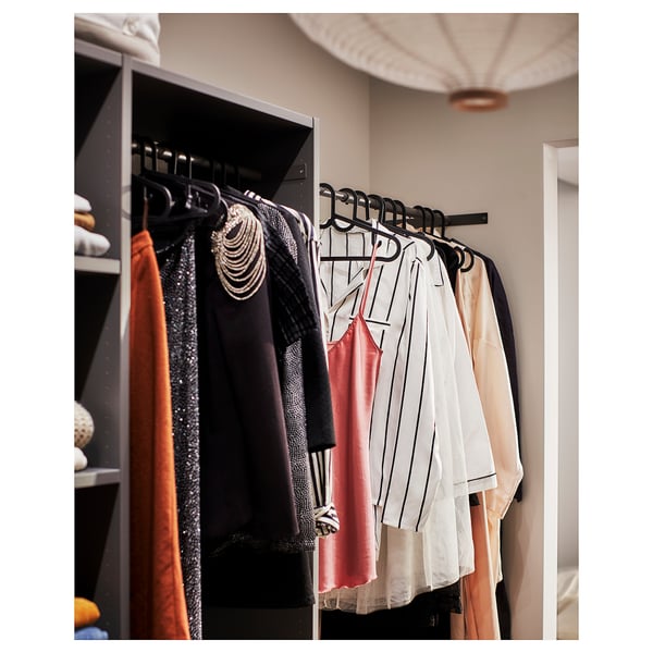 AURDAL Wardrobe combination, dark gray, 118 7/8-132 7/8x15 3/4x87 "