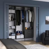 AURDAL Wardrobe combination, dark gray, 74 3/4x15 3/4x87 "