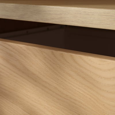 AURDAL Wardrobe combination, oak veneer/white, 70 7/8-118 1/8x15 3/4x87 "