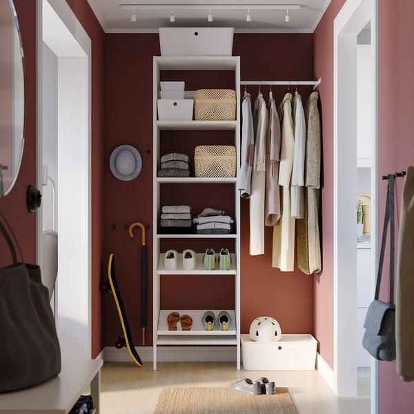 AURDAL Wardrobe combination, white, 47-60x15 3/4x87 "