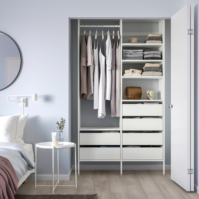 AURDAL wardrobe combination, white, 125x40x221 cm (491/4x153/4x87