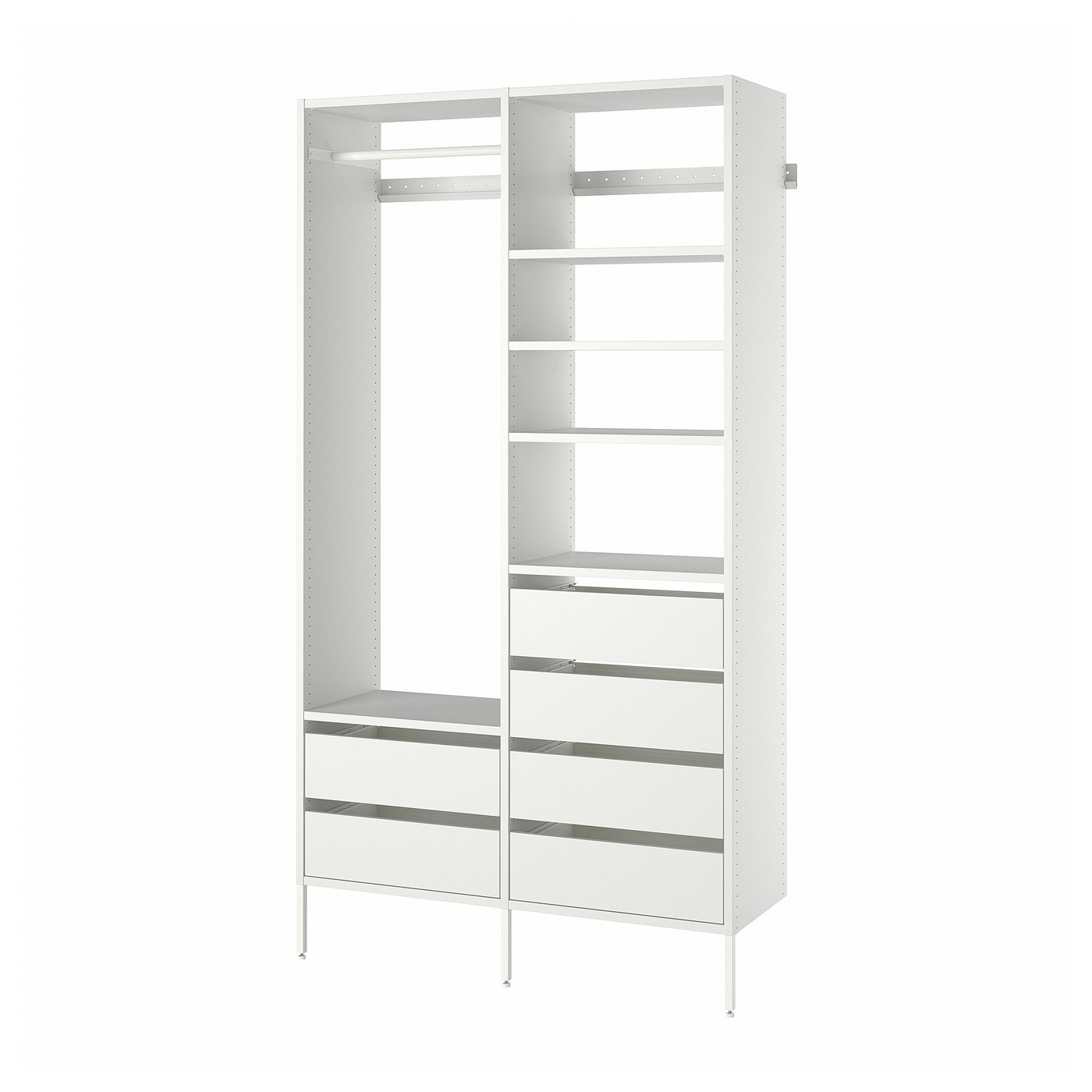 AURDAL wardrobe combination, white, 125x40x221 cm (491/4x153/4x87