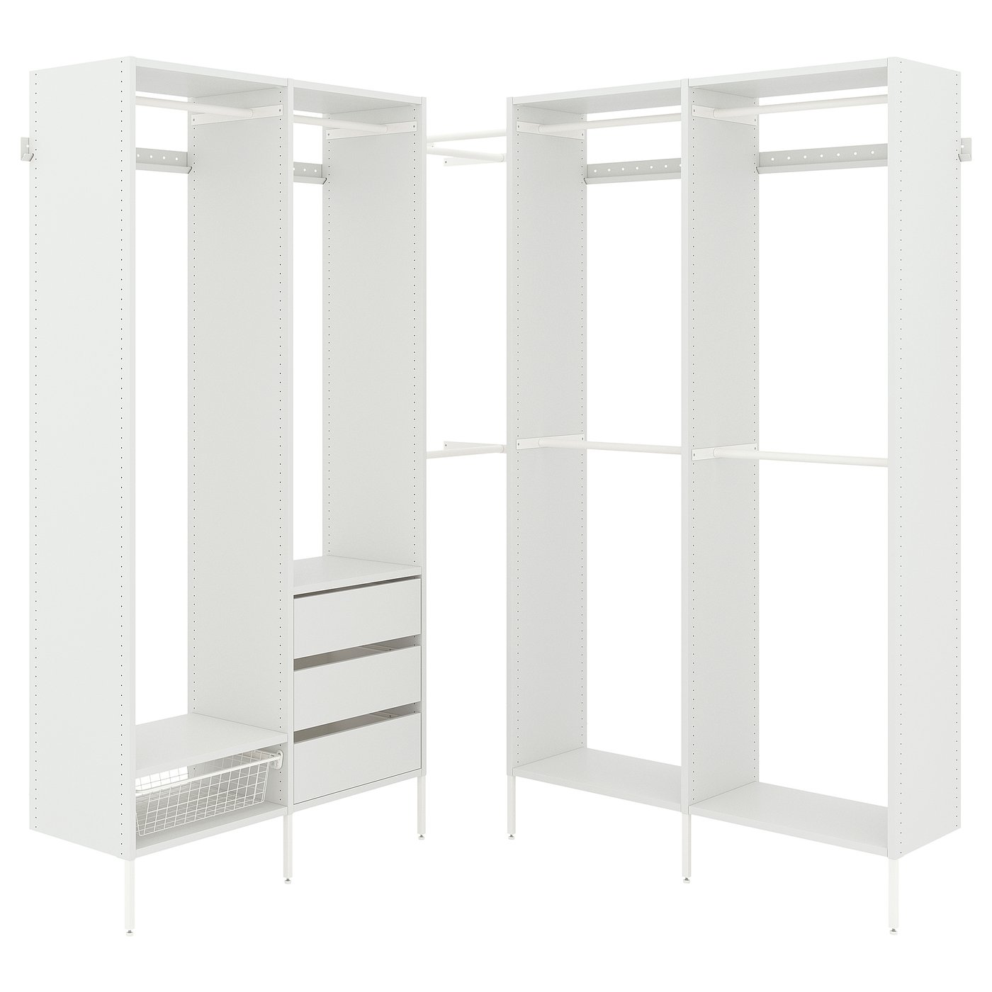 AURDAL wardrobe combination, white, 180-213x40x221 cm (707/8-837