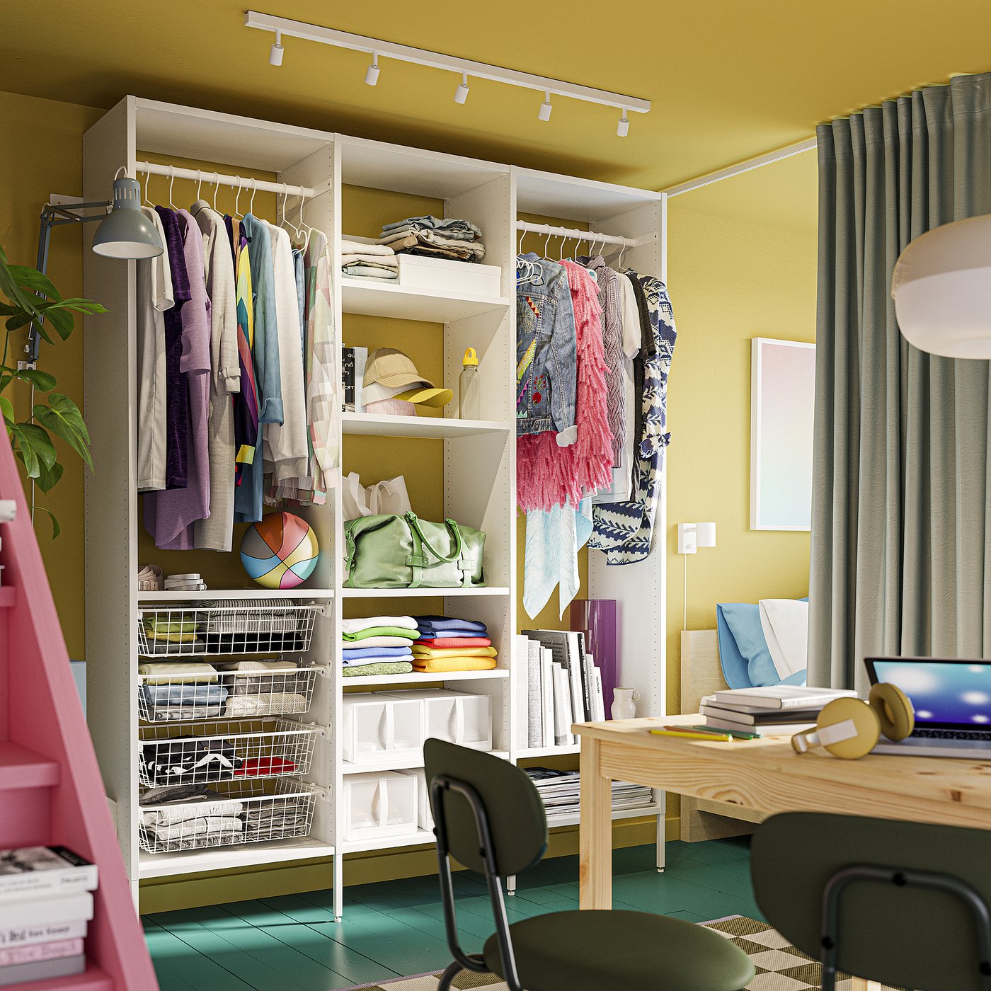 AURDAL wardrobe combination, white, 190x40x221 cm (743/4x153/4x87