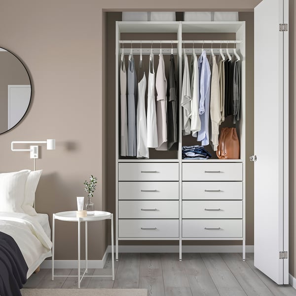 AURDAL Wardrobe combination, white, 49 1/4x15 3/4x87 "