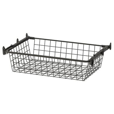 AURDAL Wire basket with pull-out rail, dark gray, 22 1/4x15 3/4 "