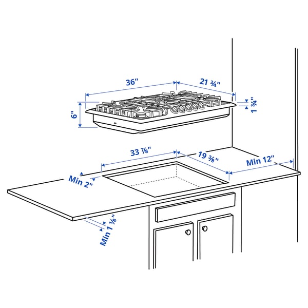 AVBRÄNNING gas cooktop, Stainless steel, 91 cm (36") IKEA CA