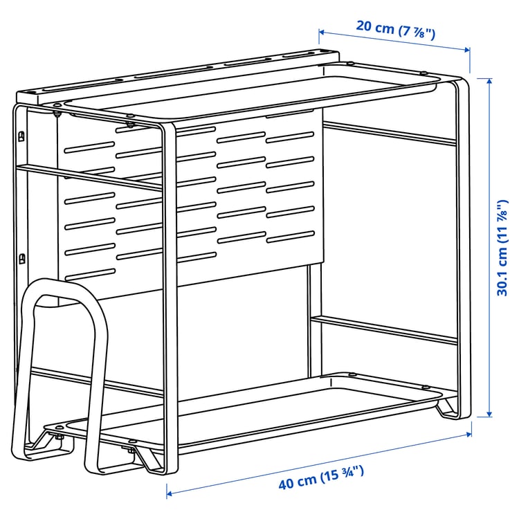 AVSTEG kitchen countertop organizer, bamboo/white, 40x21 cm (15 ¾x8 ¼