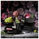BACKIG Deep plate/bowl, black, 7 ¾x7 ¾ "