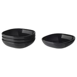 BACKIG Deep plate/bowl, black, 7 ¾x7 ¾ "