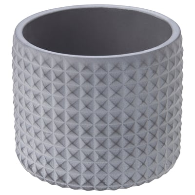 BÄCKDRÅG Plant pot, dotted surface/white gray, 2 ¼ "