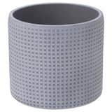 BÄCKDRÅG Plant pot, dotted surface/white gray, 4 ¾ "