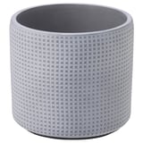 BÄCKDRÅG Plant pot, dotted surface/white gray, 6 "