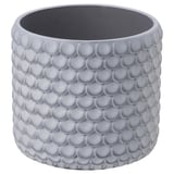 BÄCKDRÅG Plant pot, fish scale patterned/white gray, 4 ¾ "