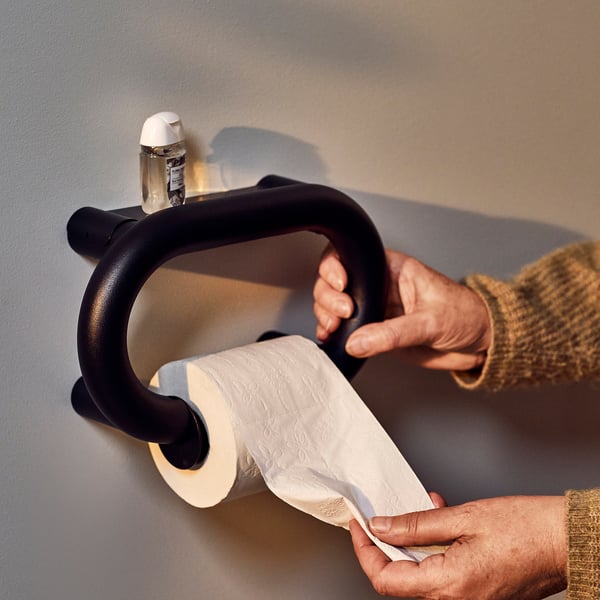 BÄSINGEN Toilet roll holder, anthracite, 10x7 "