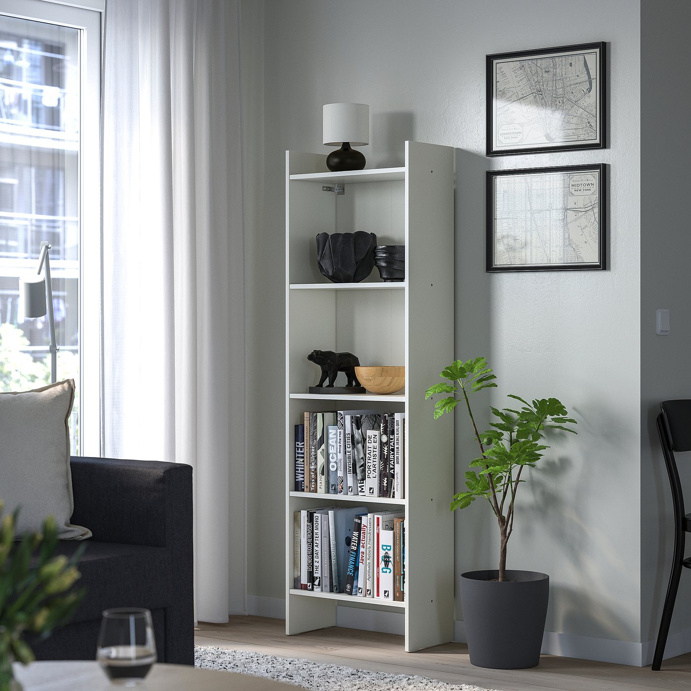 BAGGEBO bookcase, white, 50x25x160 cm (195/8x97/8x63