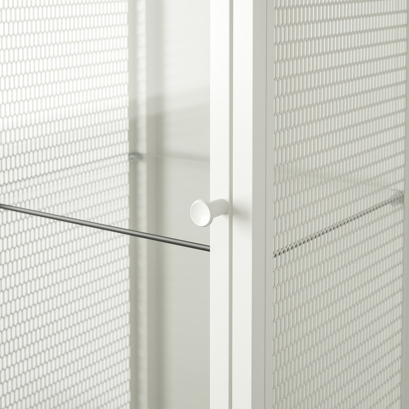 BAGGEBO glass-door cabinet, metal/white, 34x30x116 cm (133/8x113