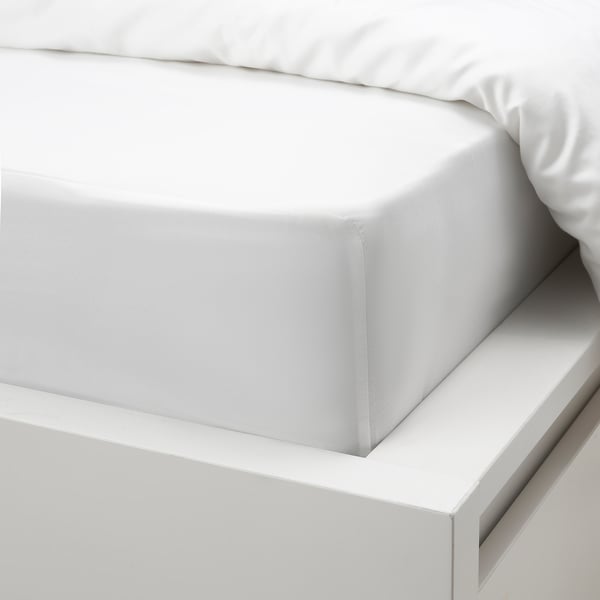 BANDPALPMAL Fitted sheet, white, Twin