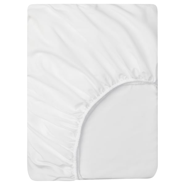 BANDPALPMAL Fitted sheet, white, Twin