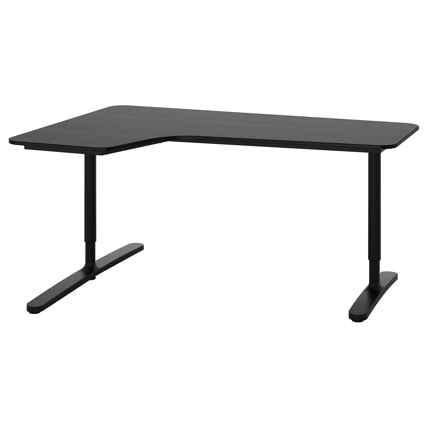 Bekant Corner Desk Left Black Stained Ash Veneer Black Ikea
