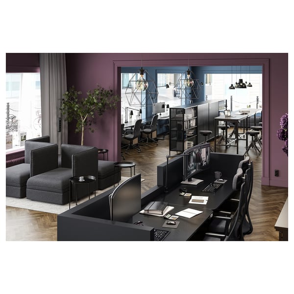 BEKANT desk sit/stand, black stained ash veneer/black, 120x80 cm (471