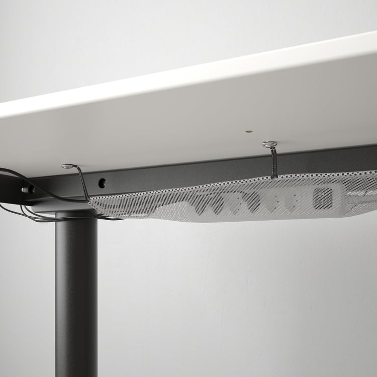 BEKANT desk sit/stand, white/black, 120x80 cm (471/4x311/2") IKEA CA