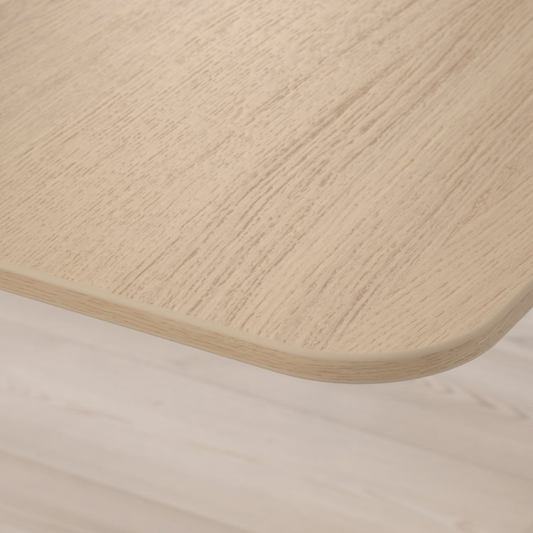 BEKANT desk sit/stand, white stained oak veneer/black, 120x80 cm (471