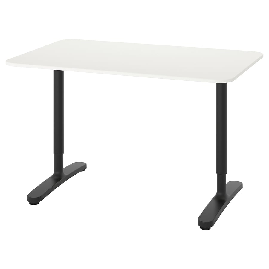 BEKANT desk, white/black, 120x80 cm (471/4x311/2") IKEA CA