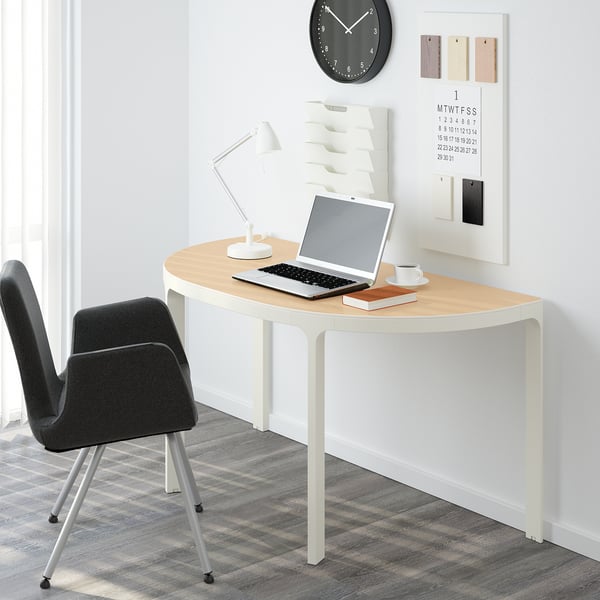 BEKANT Frame for half-round table top - white - IKEA