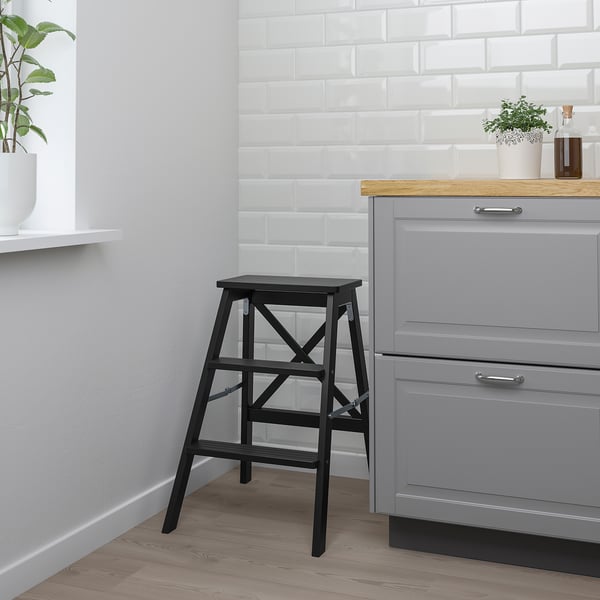 BEKVÄM Step stool, black, 24 3/4 "