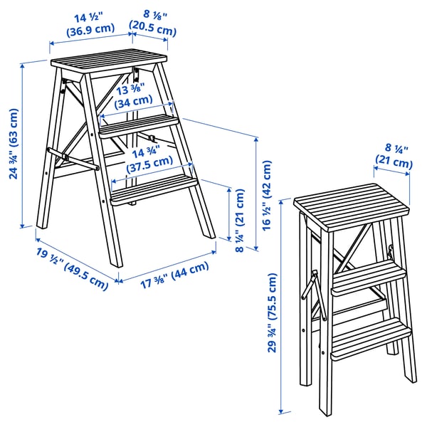 BEKVÄM Step stool, black, 24 3/4 "