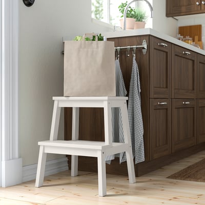 BEKVÄM Step stool, white, 19 5/8 "