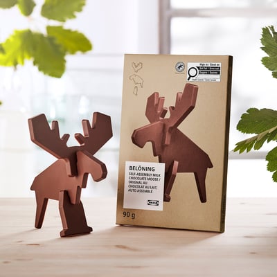 BELÖNING Milk chocolate moose, self-assembly Rainforest Alliance Certified, 3 oz