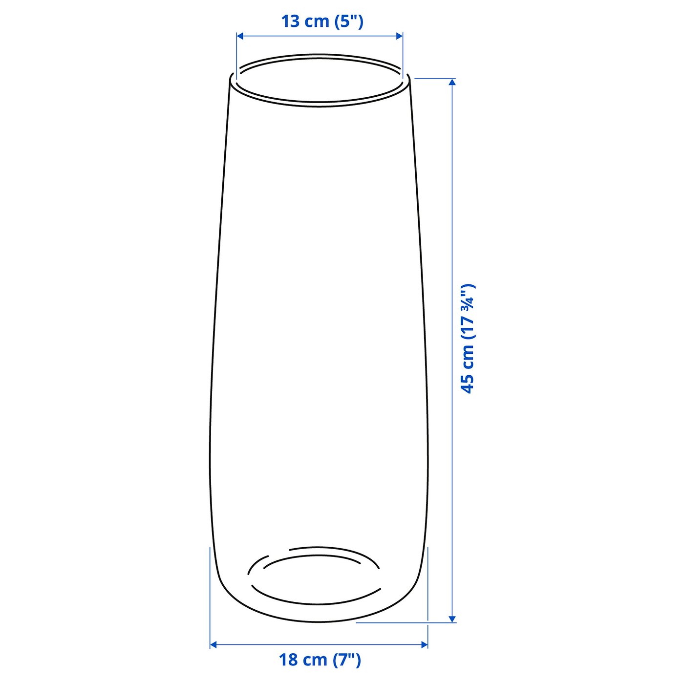 BERÄKNA vase, clear glass, 45 cm (17 ¾