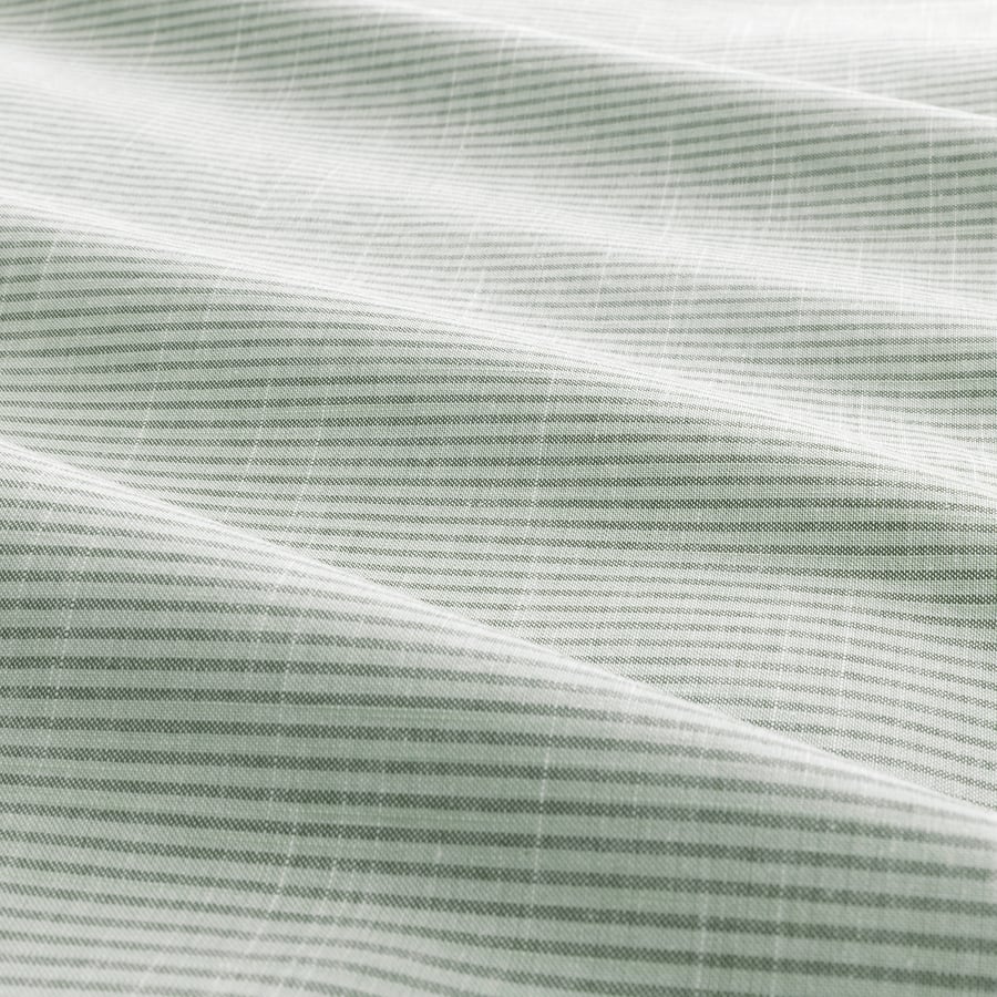 BERGPALM duvet cover and pillowcase(s), green/stripe, Full/Queen