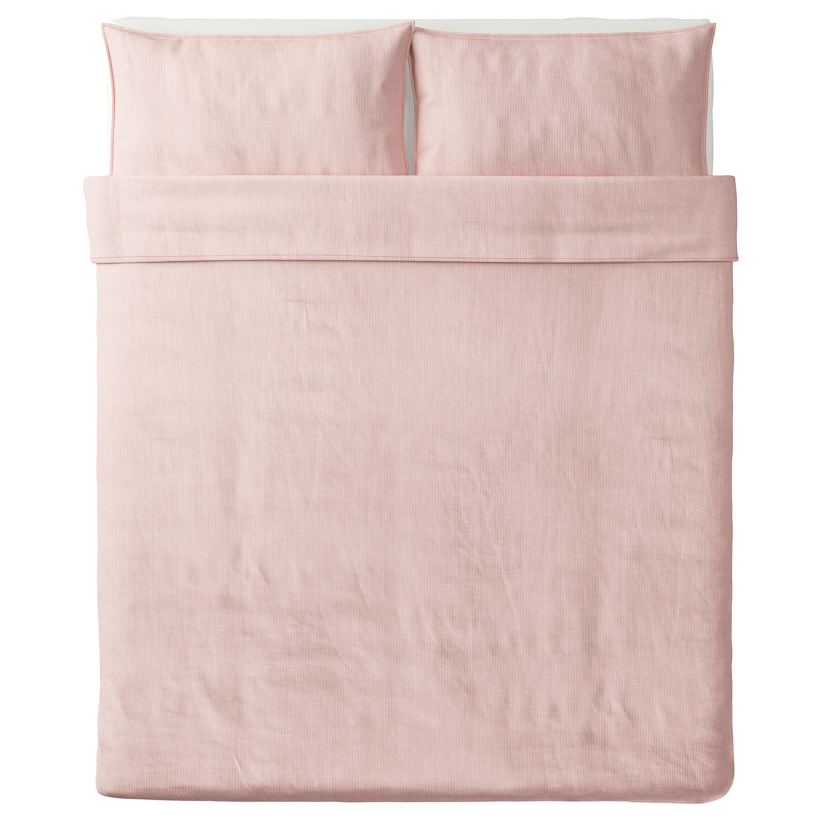BERGPALM Duvet cover and pillowcase(s), pink/stripe, Full/Queen (Double